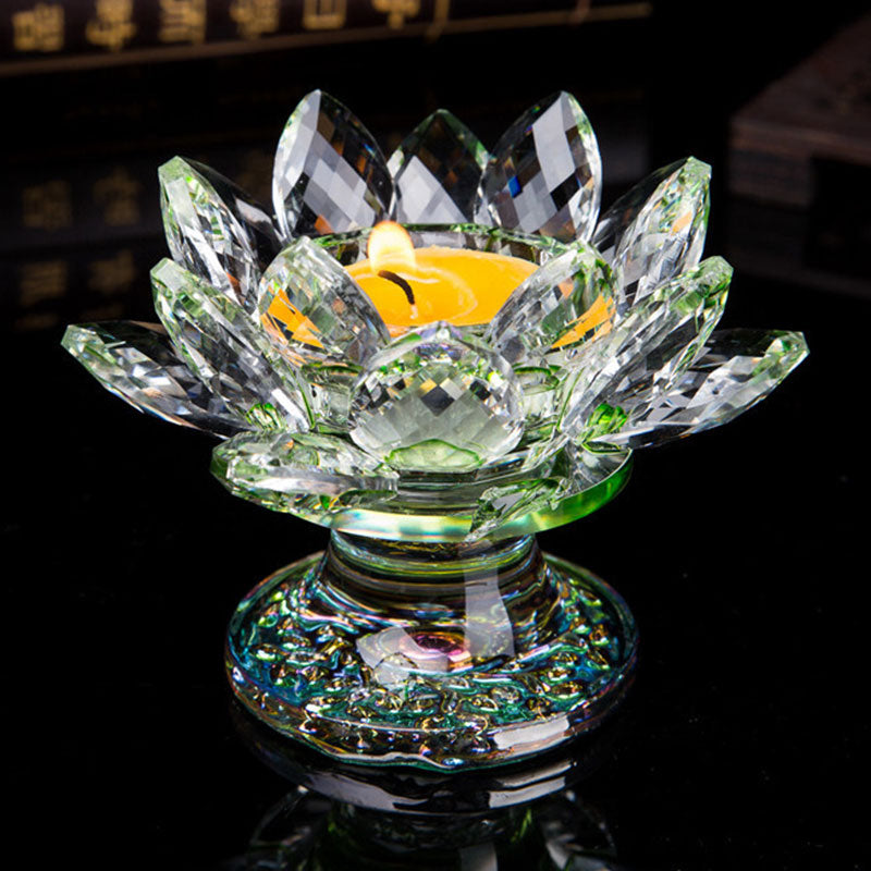 Chandelier tibétain décoratif en forme de lotus, citrine et cristal blanc