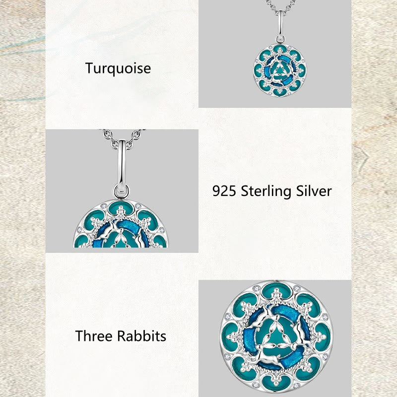 Collier pendentif équilibre turquoise en argent sterling 925