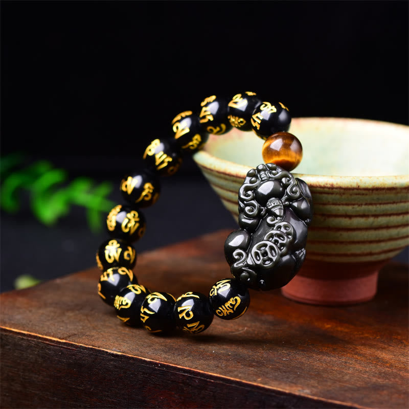 10mm Obsidian Pixiu Wealth Bracelet for Prosperity