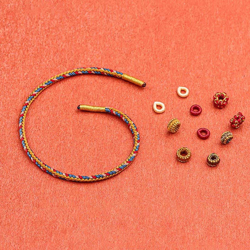 Handmade Dunhuang Color Red String Luck Bracelet