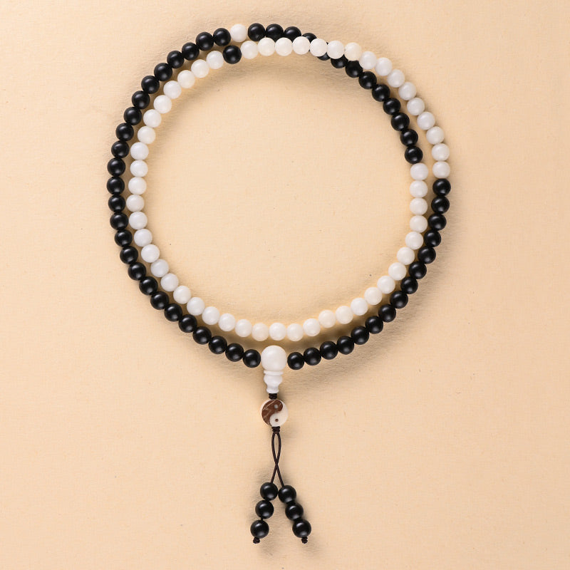8mm Ebony Wood Protection Necklace Mala