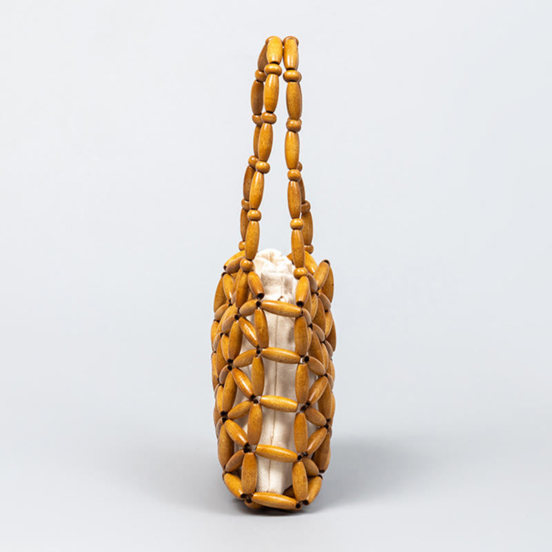 Hand-woven Mini Wooden Beads Spiritual Jewelry Bag