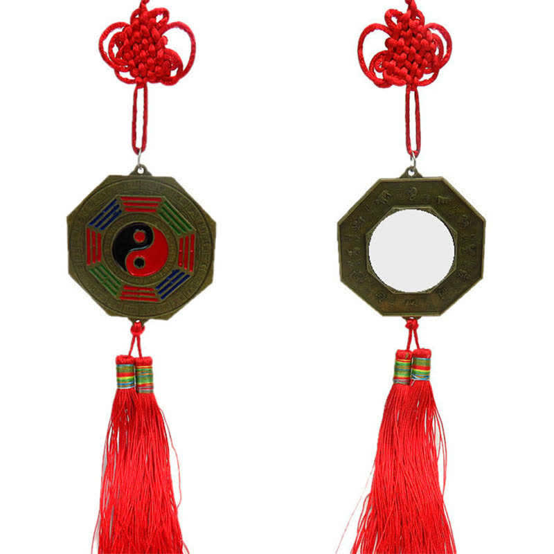 Feng Shui Bagua Map Mirror 10cm Chinese Knot Energy Balance