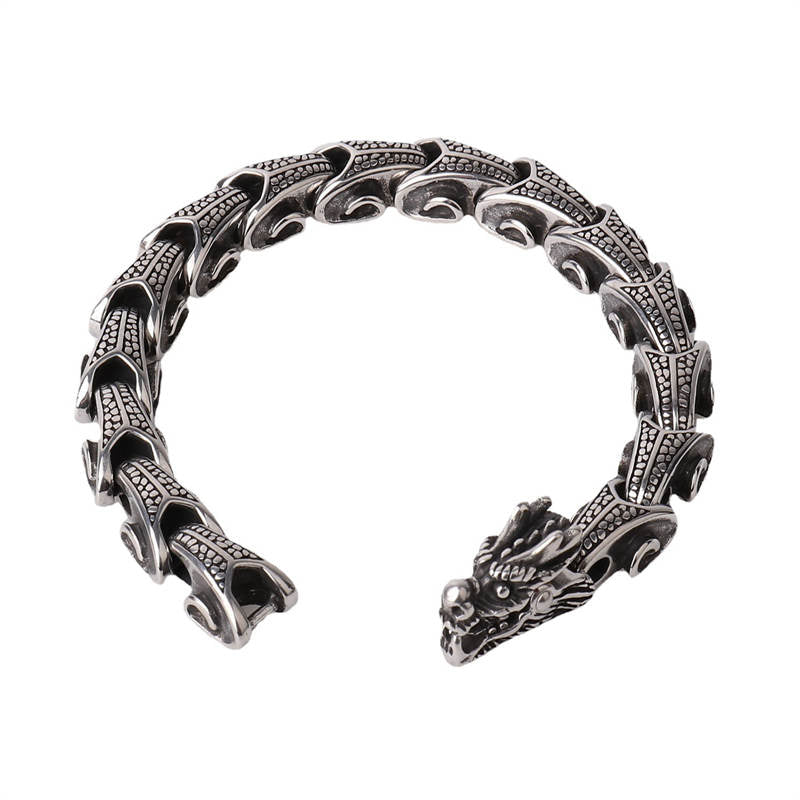 Dragon Titanium Steel Luck Bracelet | Strength & Protection
