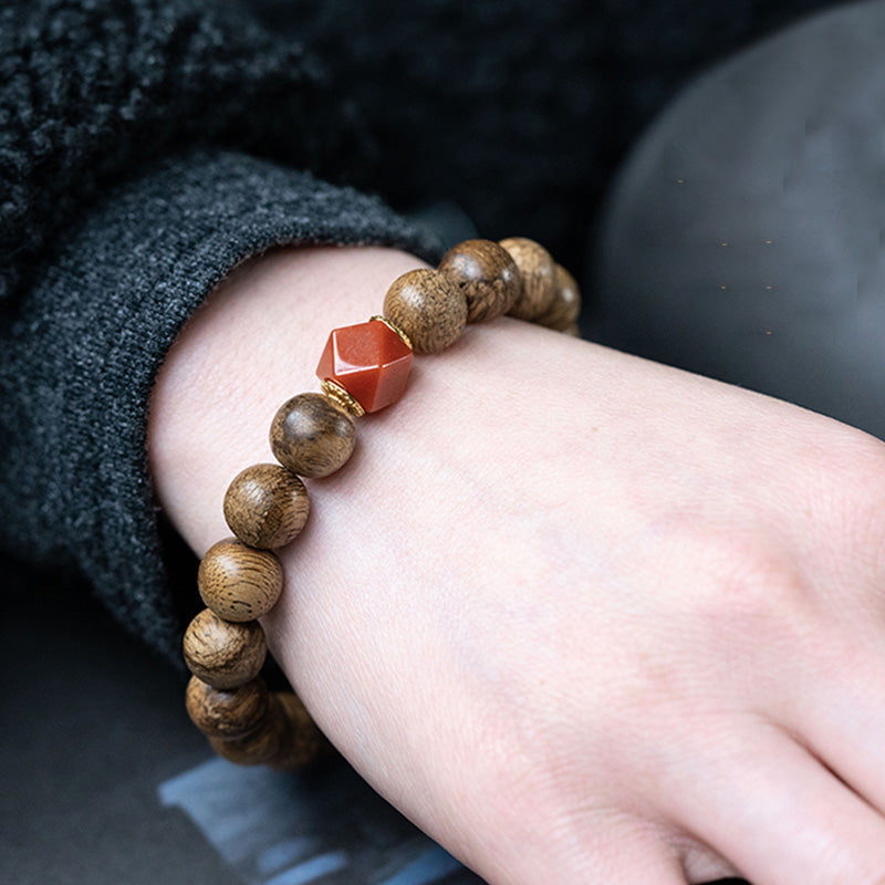 Agarwood Laughing Buddha Meditation Bracelet 10mm 12mm