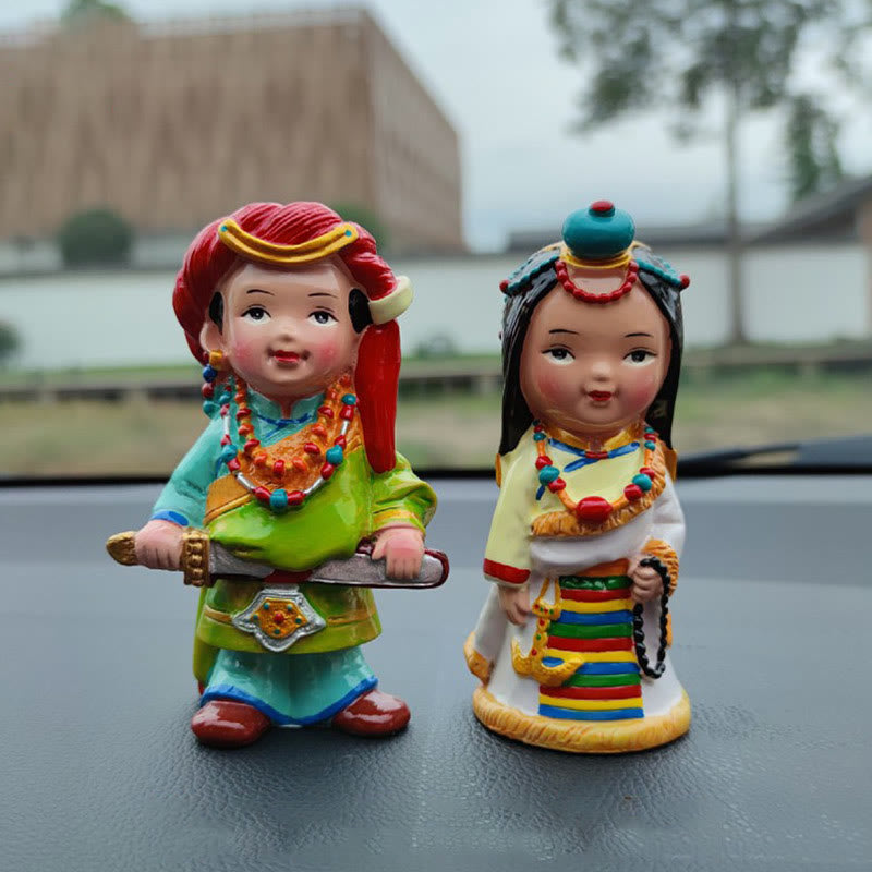 Figurines spirituelles tibétaines peintes à la main de 11 cm