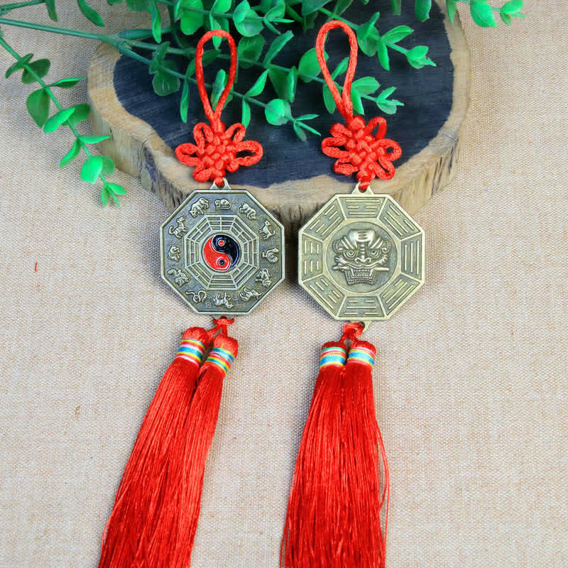 Feng Shui Bagua Map Mirror 10cm Chinese Knot Energy Balance