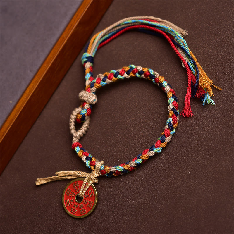 Bagua Harmony Multicolored Rope Yin Yang Bracelet