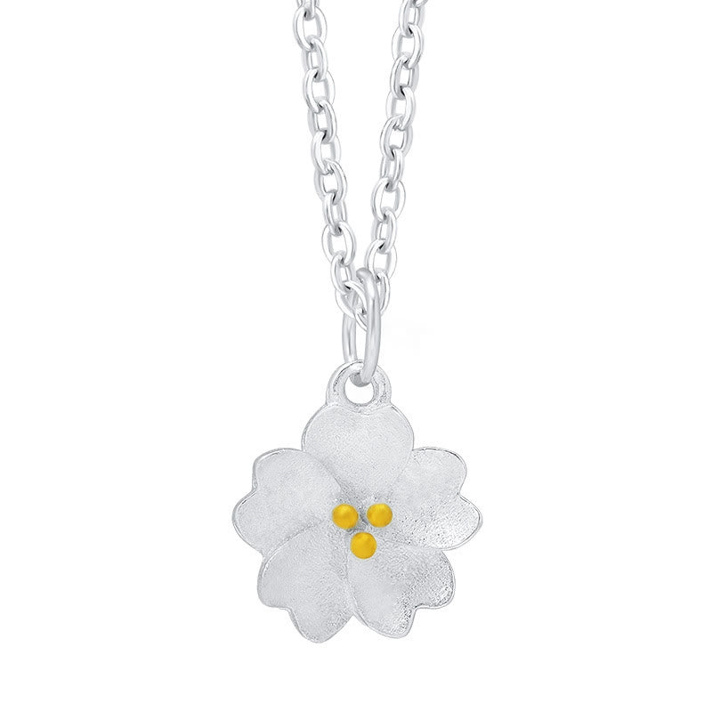 925 Sterling Silver Cherry Blossom Spiritual Necklace for Protection