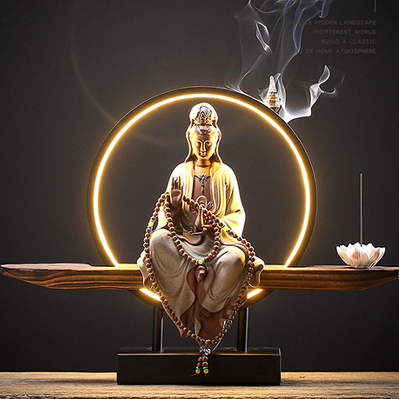 Ceramic Buddha Avalokitesvara Lotus Burners for Meditation