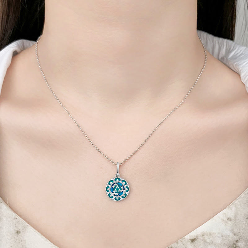 Collier pendentif équilibre turquoise en argent sterling 925