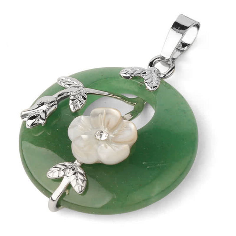 Collier de guérison en aventurine verte et améthyste avec divers cristaux