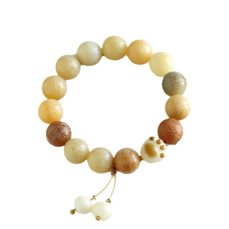 Bracelet sculpté en graines de Bodhi Om Mani Padme Hum, perles de 12 mm