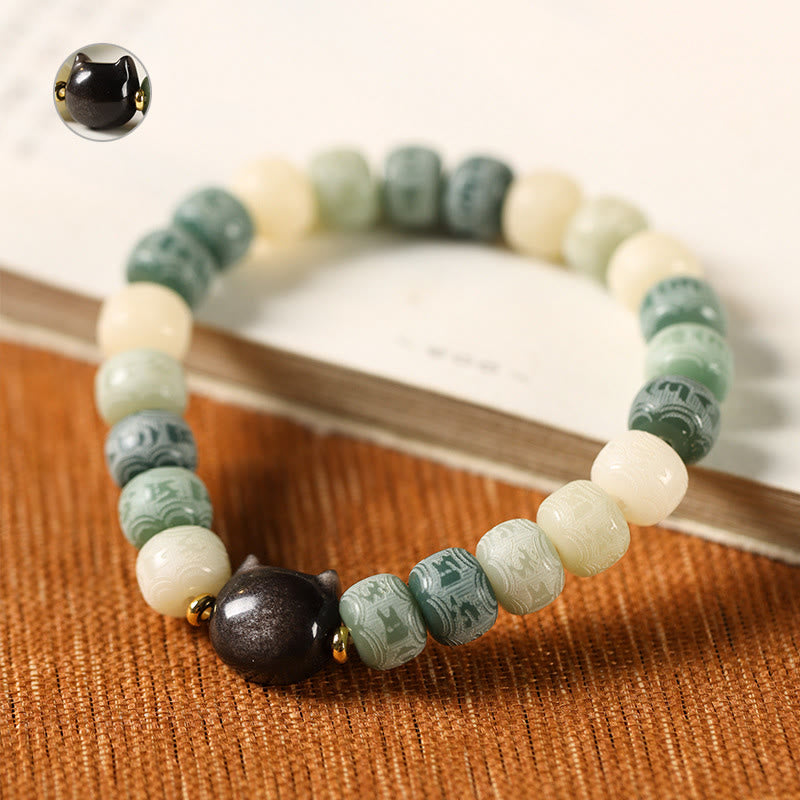 8mm Bodhi Seed Om Mani Padme Hum Bracelet for Harmony