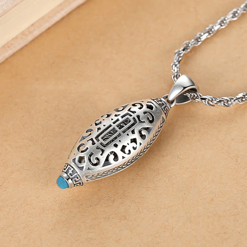Collier de protection rotatif Om Mani Padme Hum en cuivre