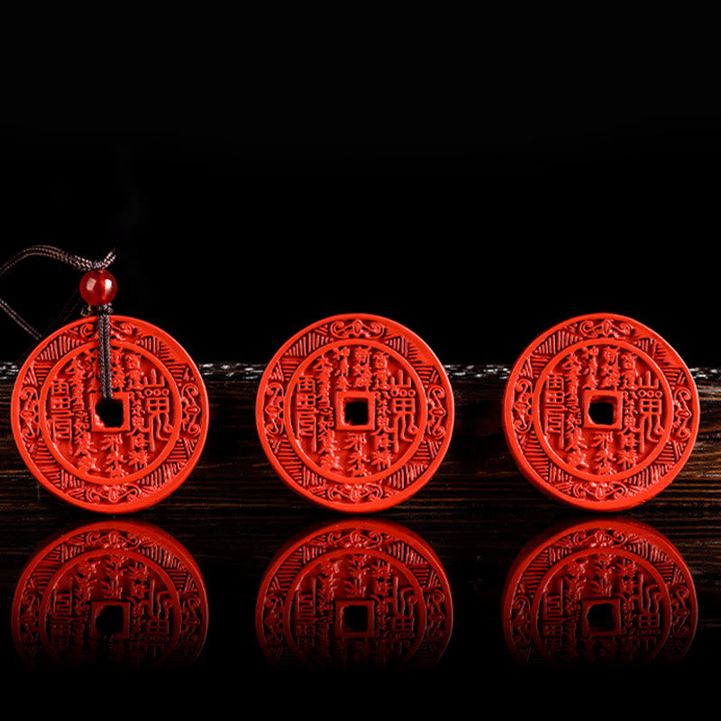 Natural Cinnabar Mountain Ghosts Spend Money Pendant | Blessing Necklace