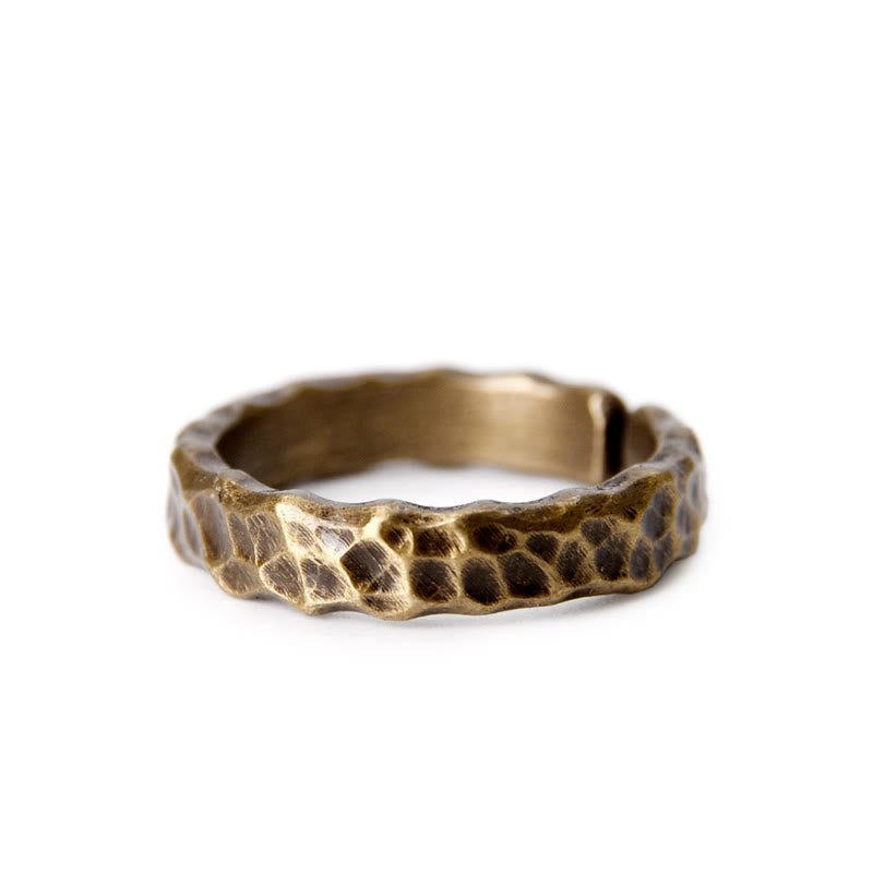 Adjustable Copper Tibetan Luck Ring for Positive Energy