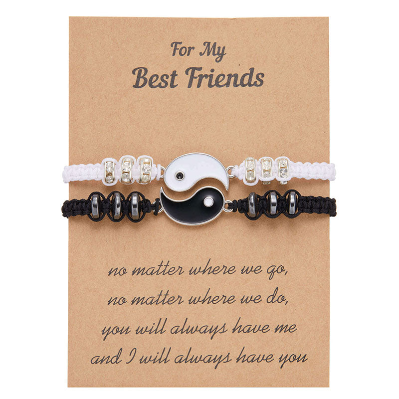 Unisex Yin Yang Hematite Couple Bracelets for Balance & Focus