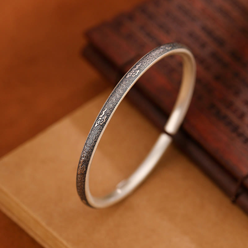 999 Sterling Silver Auspicious Clouds Spiritual Bracelet for Protection