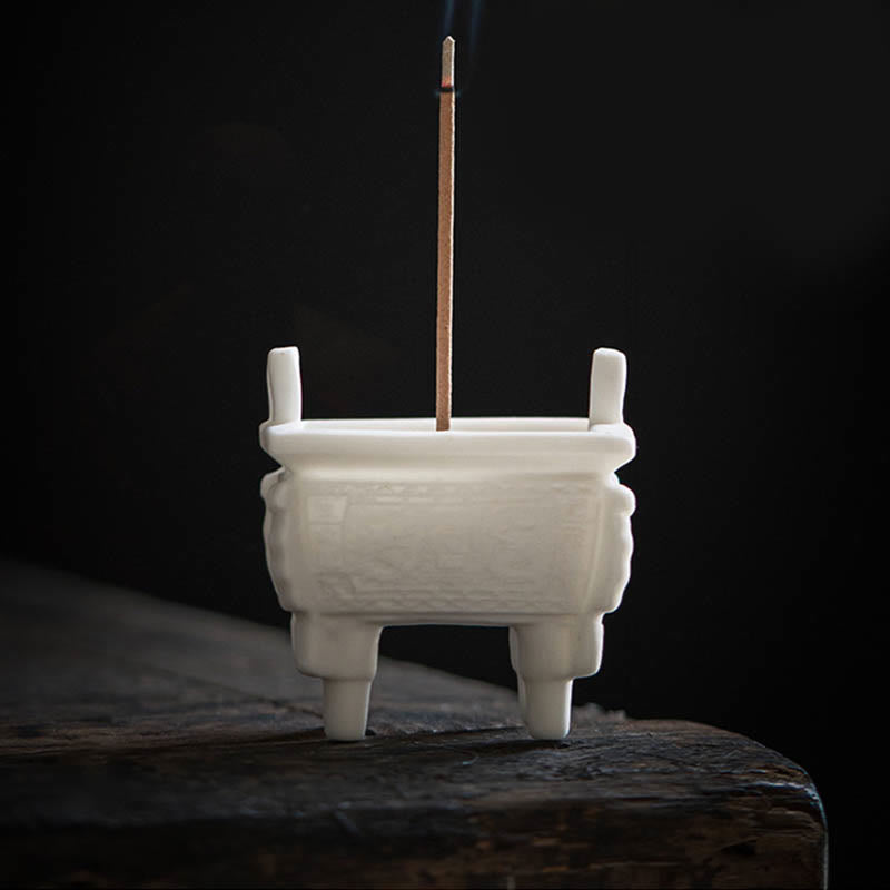 Prosperous Dragon Ceramic Incense Burner with Double Lion Ears