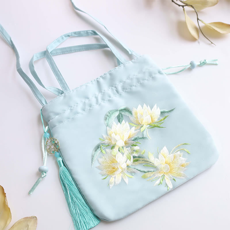 Cotton Linen Yoga Tote Bag with Adjustable Strap 21x22cm