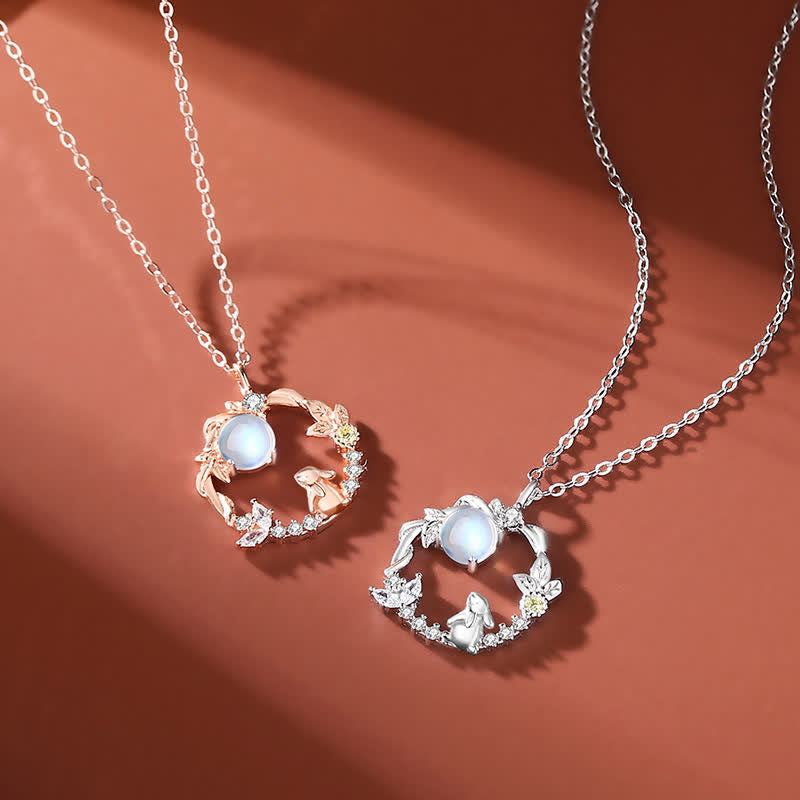 925 Sterling Silver Year of the Rabbit Moonstone Necklace