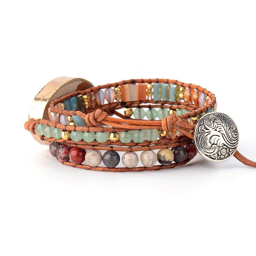 Bracelet en jaspe énergétique de la Terre pour l'ancrage et la guérison