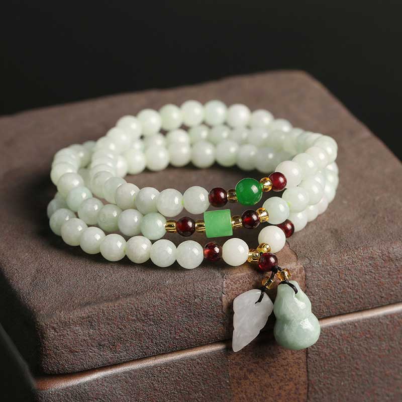 6mm Jade Abundance Bracelet with Pixiu & Buddha Charms