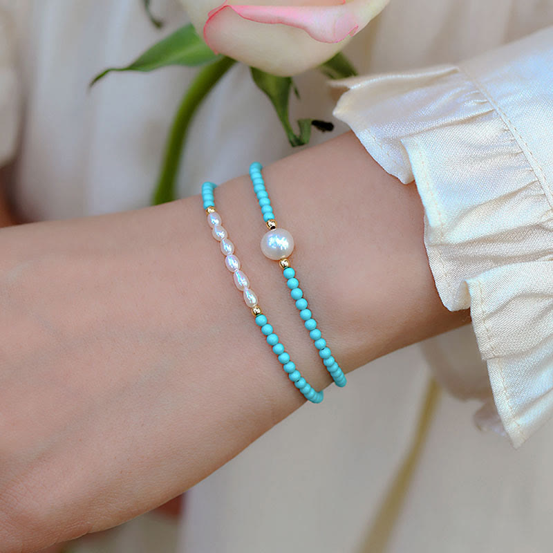 Turquoise Red Agate Protection Bracelet Small Beads