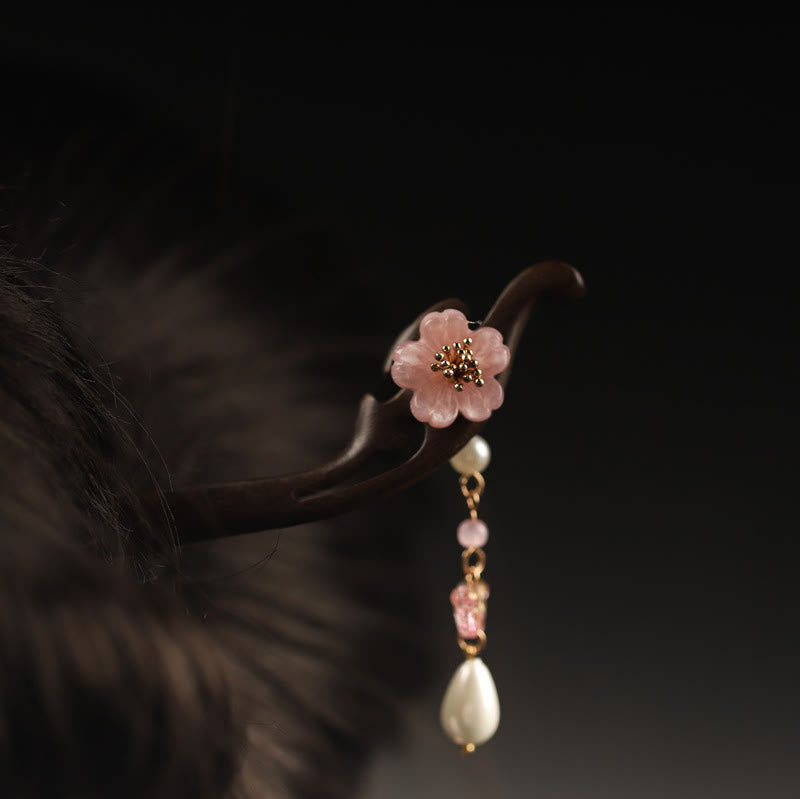 Épingle à cheveux en forme de papillon et de fleur d'ébène | Épingle à cheveux chinoise