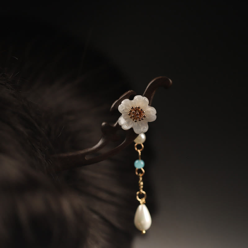 Épingle à cheveux en forme de papillon et de fleur d'ébène | Épingle à cheveux chinoise