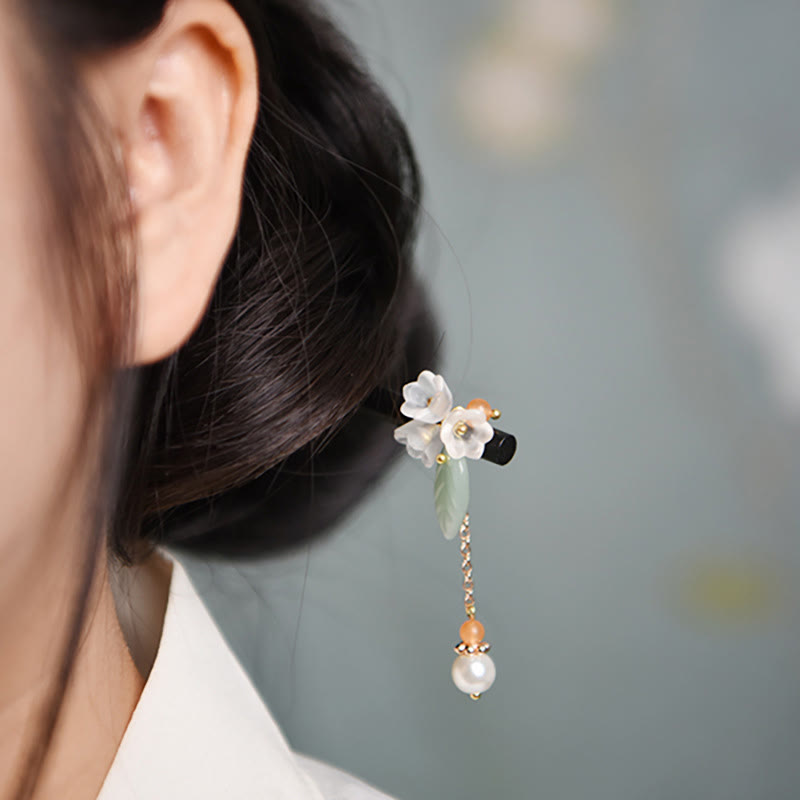 Épingle à cheveux chinoise en ébène Liuli pour le courage et la protection