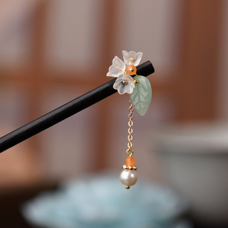 Épingle à cheveux chinoise en ébène Liuli pour le courage et la protection