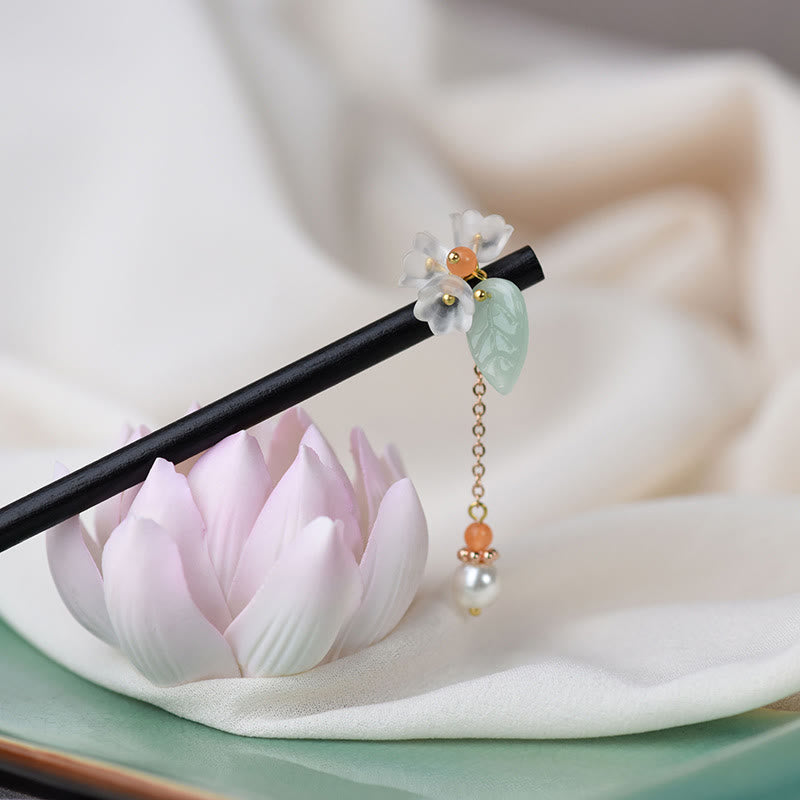Épingle à cheveux chinoise en ébène Liuli pour le courage et la protection