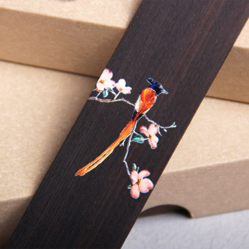 Marque-page en bois d'oiseau Oriole d'ébène avec boîte cadeau