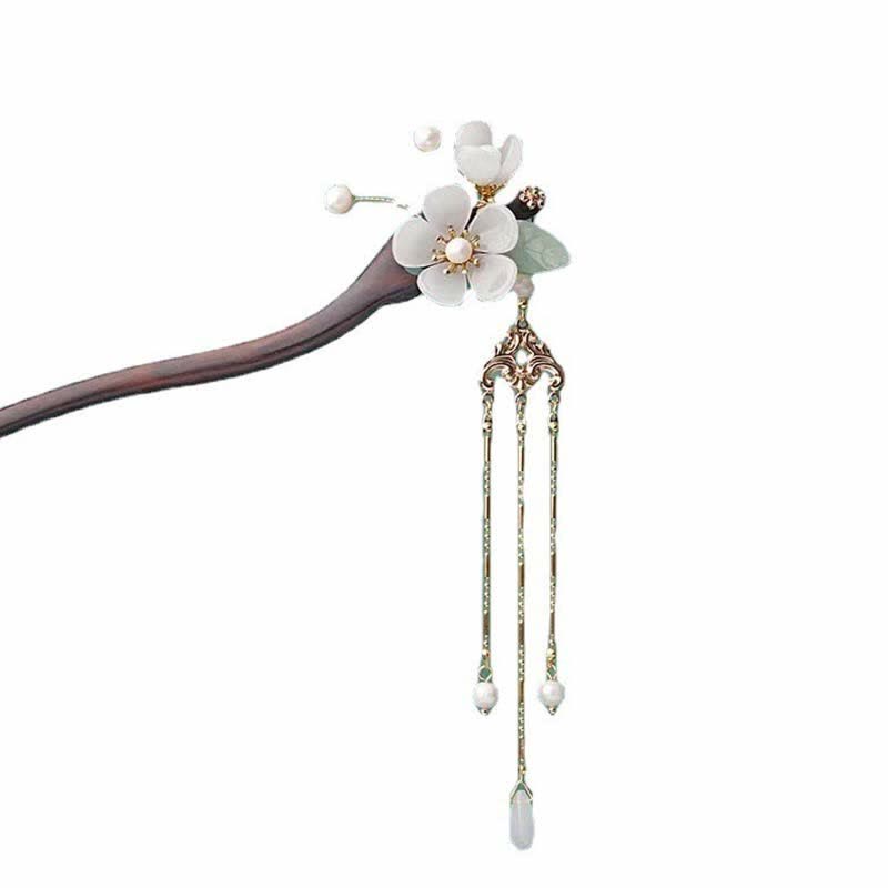 Épingle à cheveux de protection en ébène | Décoration florale chinoise