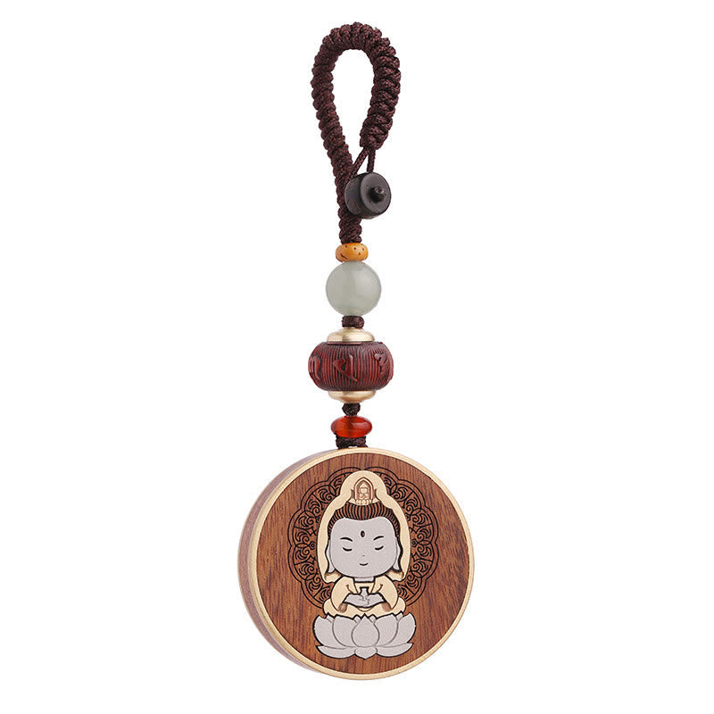 Porte-clés de voiture en bois de rose ébène, équilibre spirituel | Sons de guérison