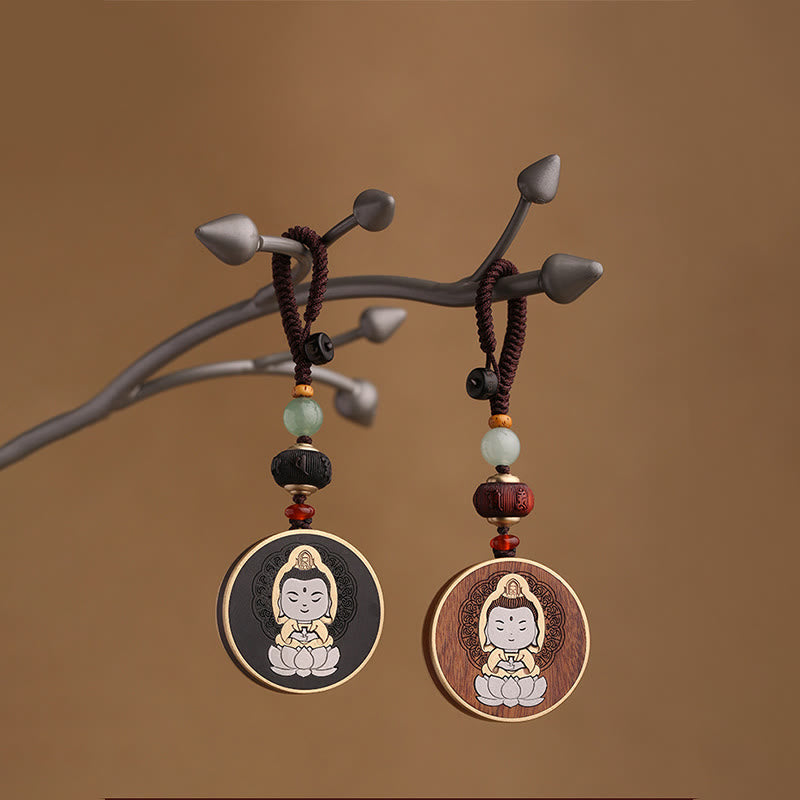 Porte-clés de voiture en bois de rose ébène, équilibre spirituel | Sons de guérison
