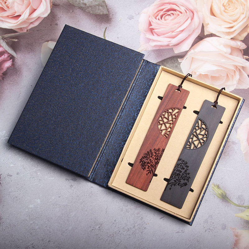 Marque-page en bois d'ébène Arbre de vie | Accessoire de décoration zen