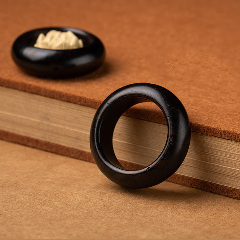 Porte-clés en bois d'ébène et graine de lotus Bodhi | Symbole de l'illumination