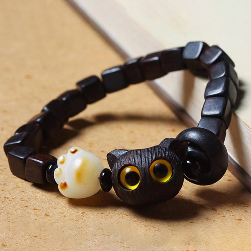 Bracelet en bois d'ébène, perles de 8 mm pour l'équilibre et le calme
