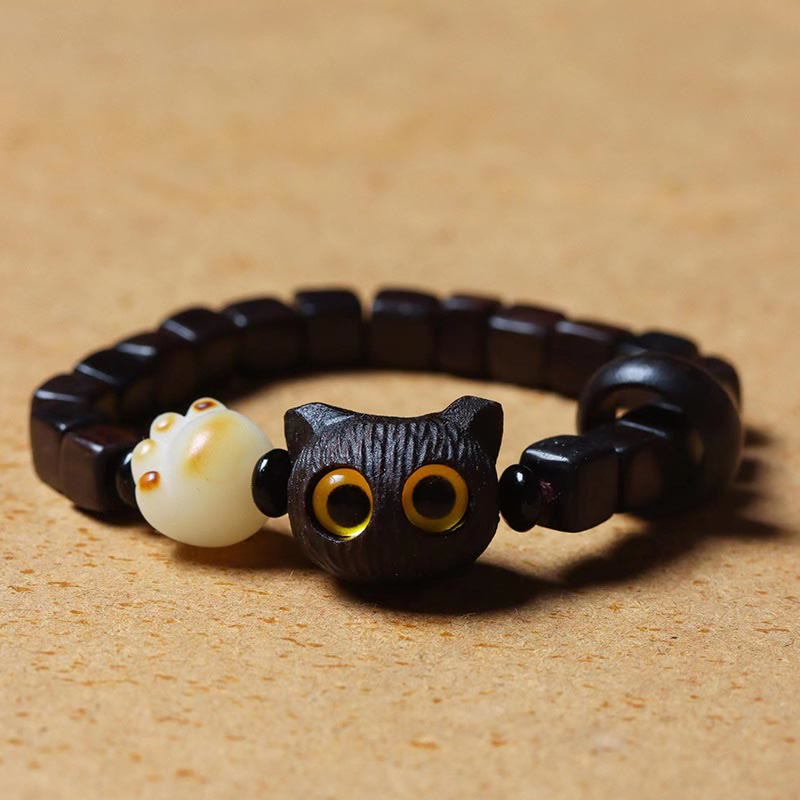 Bracelet en bois d'ébène, perles de 8 mm pour l'équilibre et le calme
