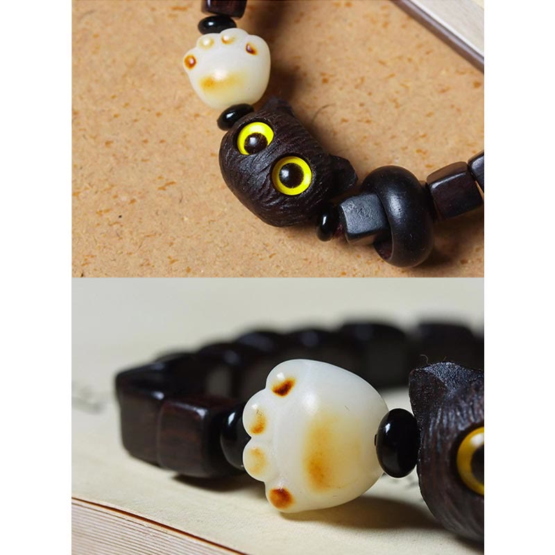 Bracelet en bois d'ébène, perles de 8 mm pour l'équilibre et le calme