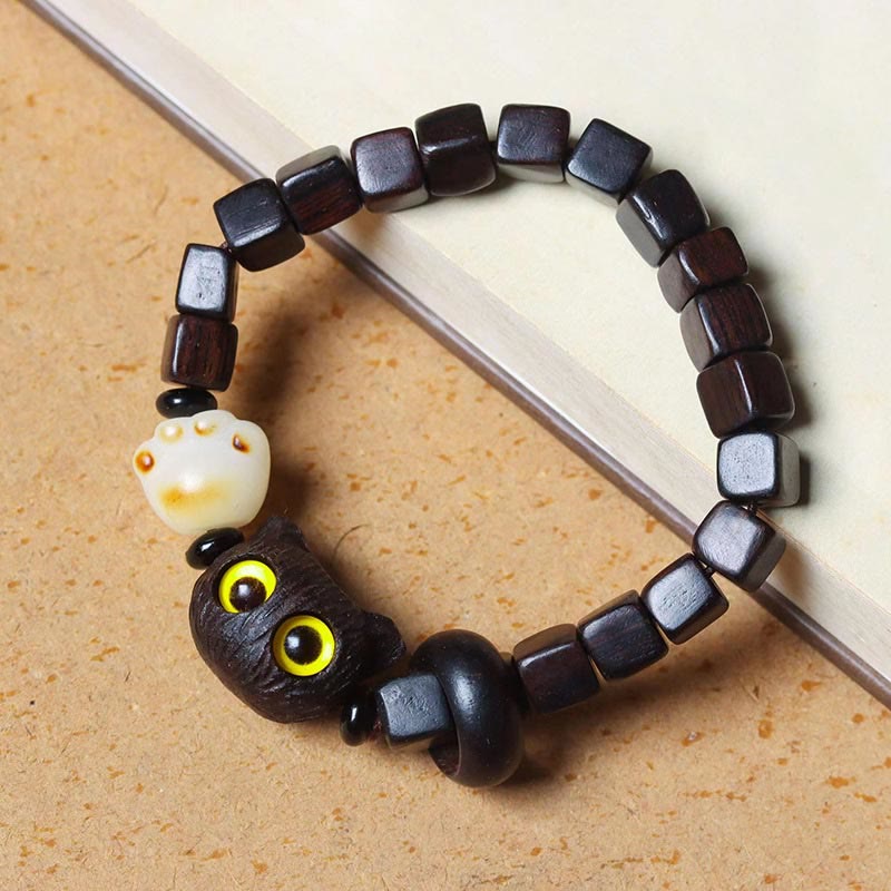Bracelet en bois d'ébène, perles de 8 mm pour l'équilibre et le calme