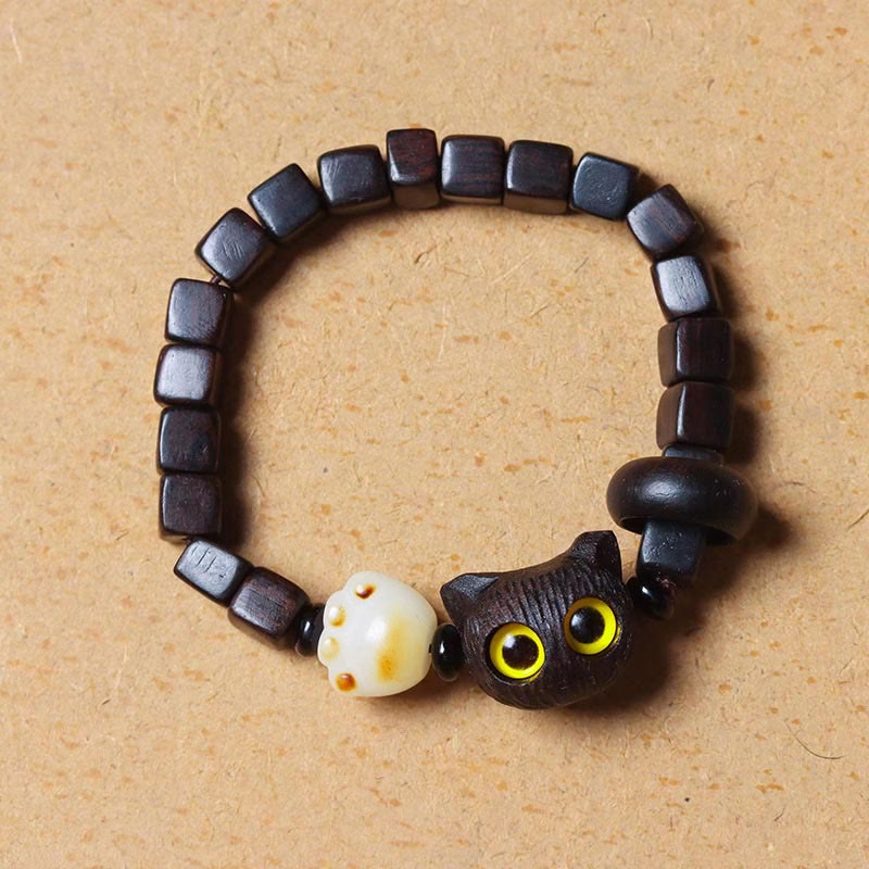 Bracelet en bois d'ébène, perles de 8 mm pour l'équilibre et le calme