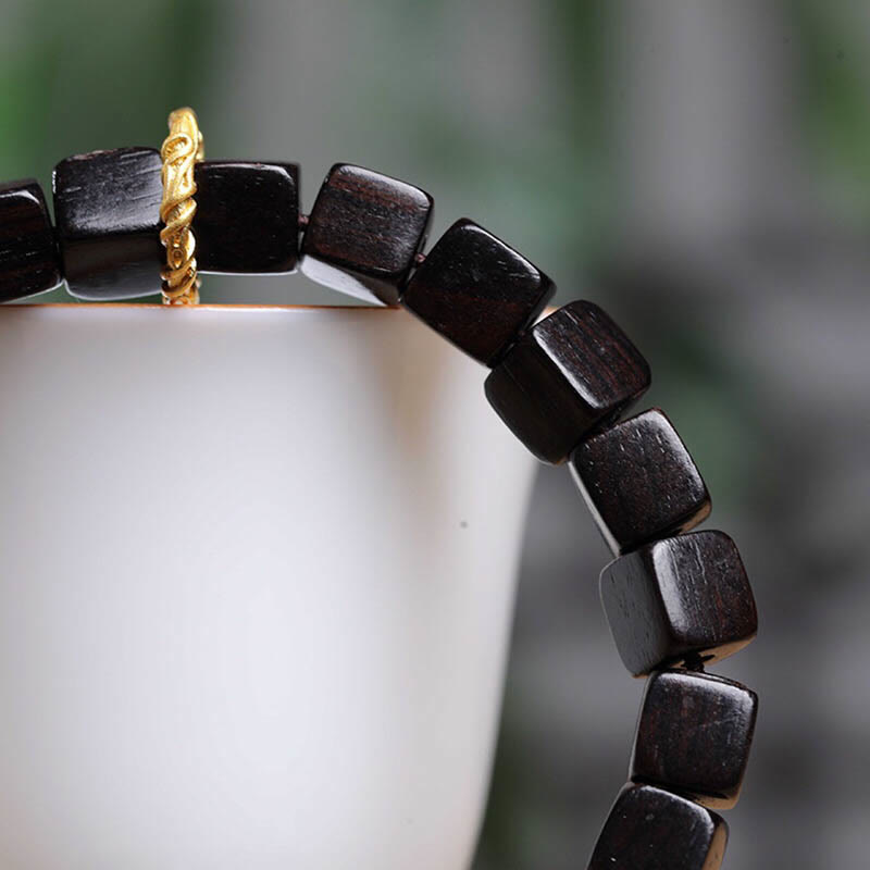 Bracelet en bois d'ébène pour la paix et le calme | Unisexe 14-16 cm