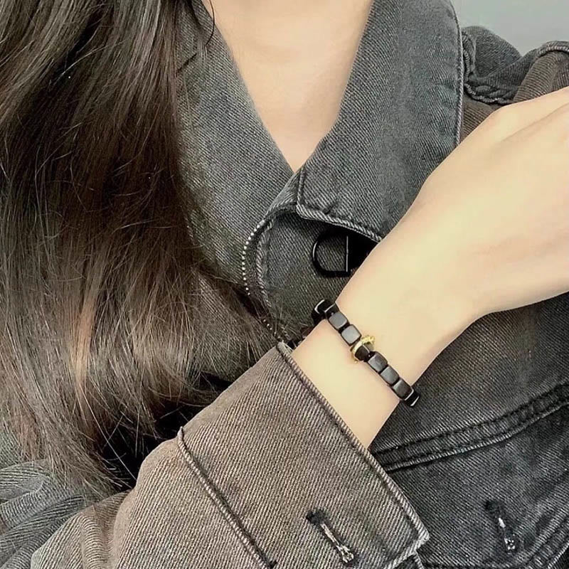 Bracelet en bois d'ébène pour la paix et le calme | Unisexe 14-16 cm