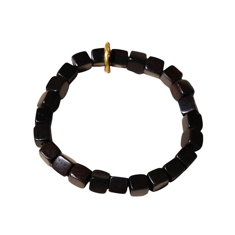 Bracelet en bois d'ébène pour la paix et le calme | Unisexe 14-16 cm