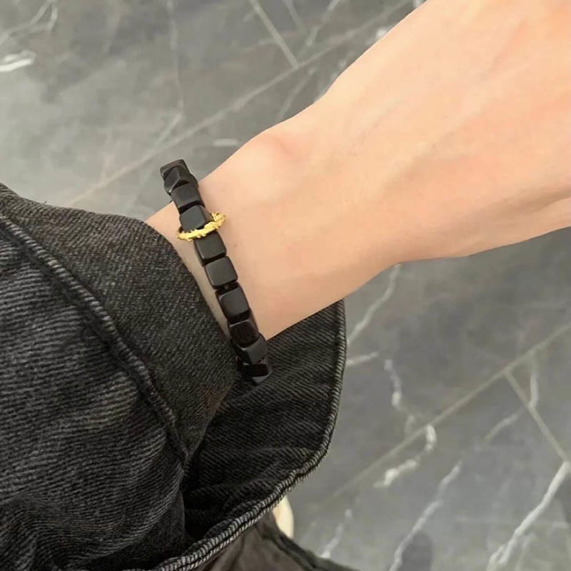 Bracelet en bois d'ébène pour la paix et le calme | Unisexe 14-16 cm