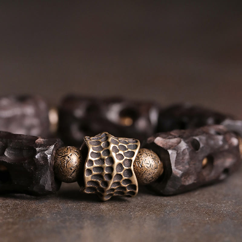 Bracelet calme en bois d'ébène pour l'ancrage et la paix 14-17,5 cm